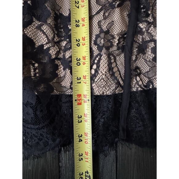 Lulus Lace Overlay Mini Dress Skater Deep V Whimsigoth Feminine LG - Picture 6 of 12